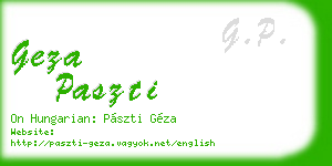 geza paszti business card