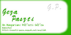 geza paszti business card